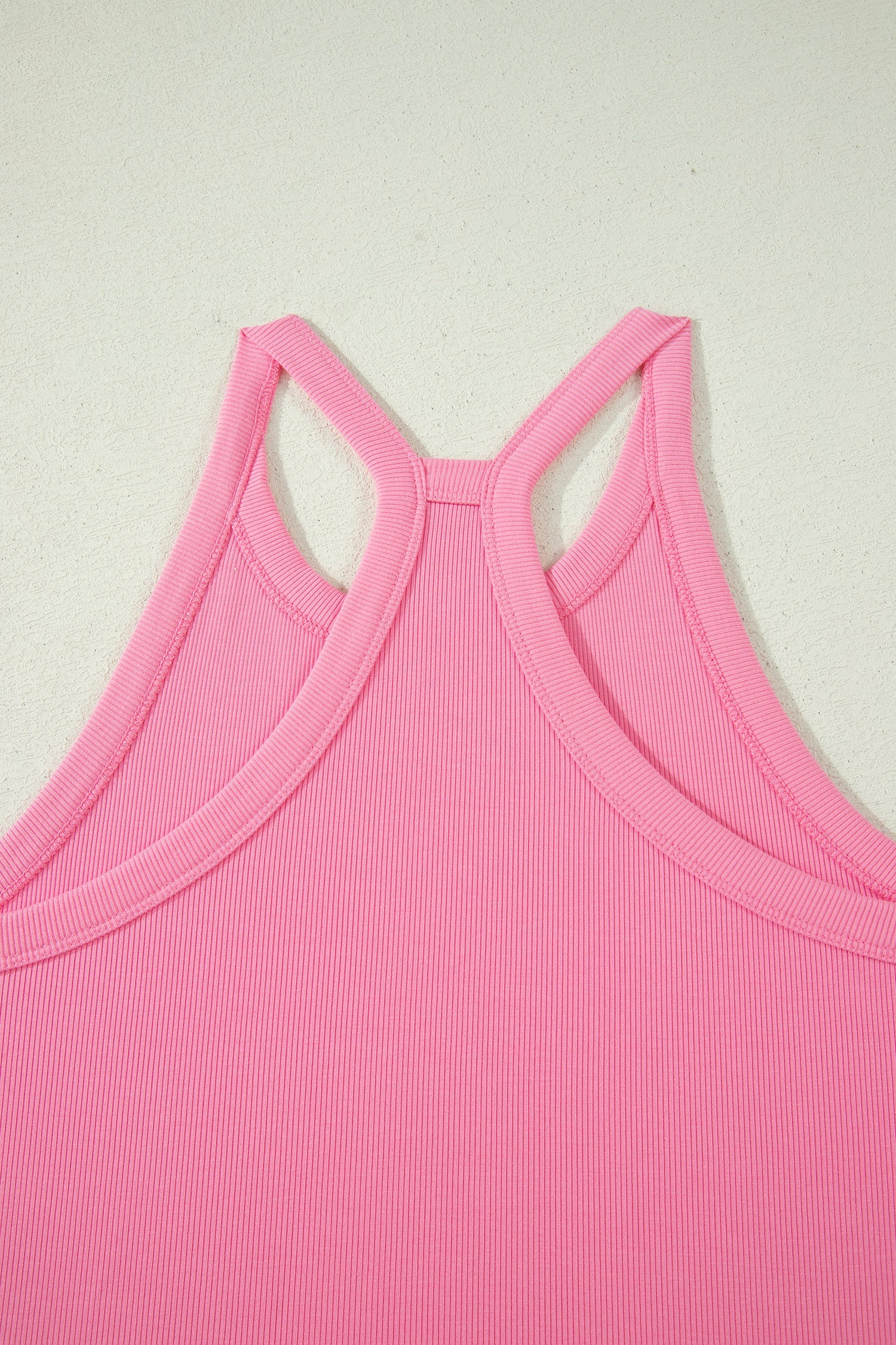 Sachet Pink Slim Tank Top Elastic High Waist Shorts 2pcs Outfit